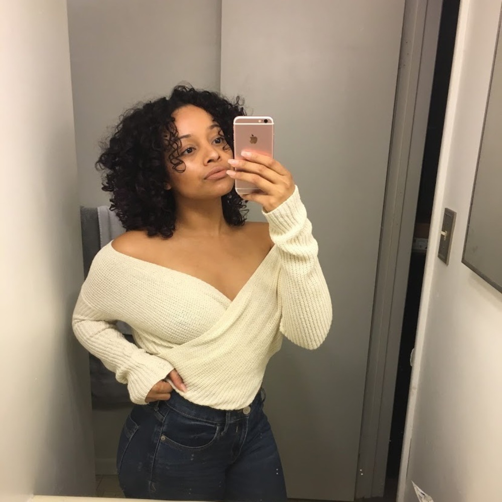 Naked Wardrobe Cream Wrap Sweater.